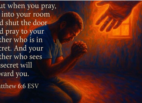 Man praying in solitude symbolizing intimacy with God in the secret place.