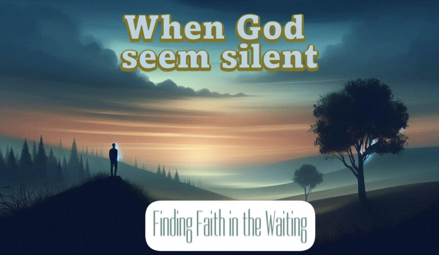 a lone figure in quiet landscape, waiting in faith